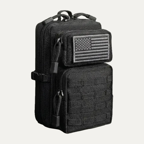 CobaltNook Black tactical MOLLE organizer pouch with US flag patch