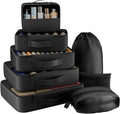 8-Piece Travel Packing Cube Set — Matte Black