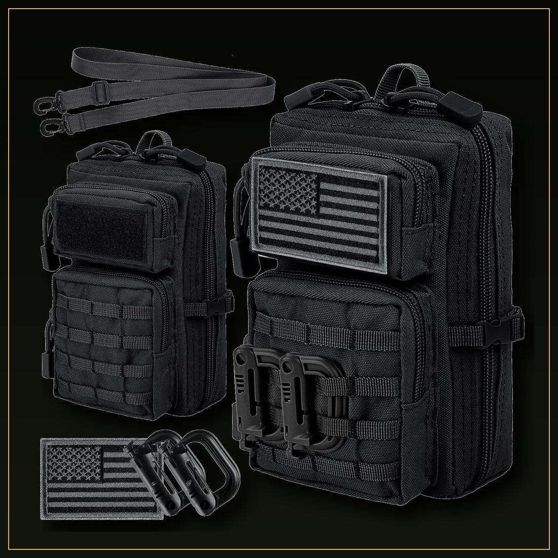 CobaltNook Black tactical MOLLE organizer pouch color option