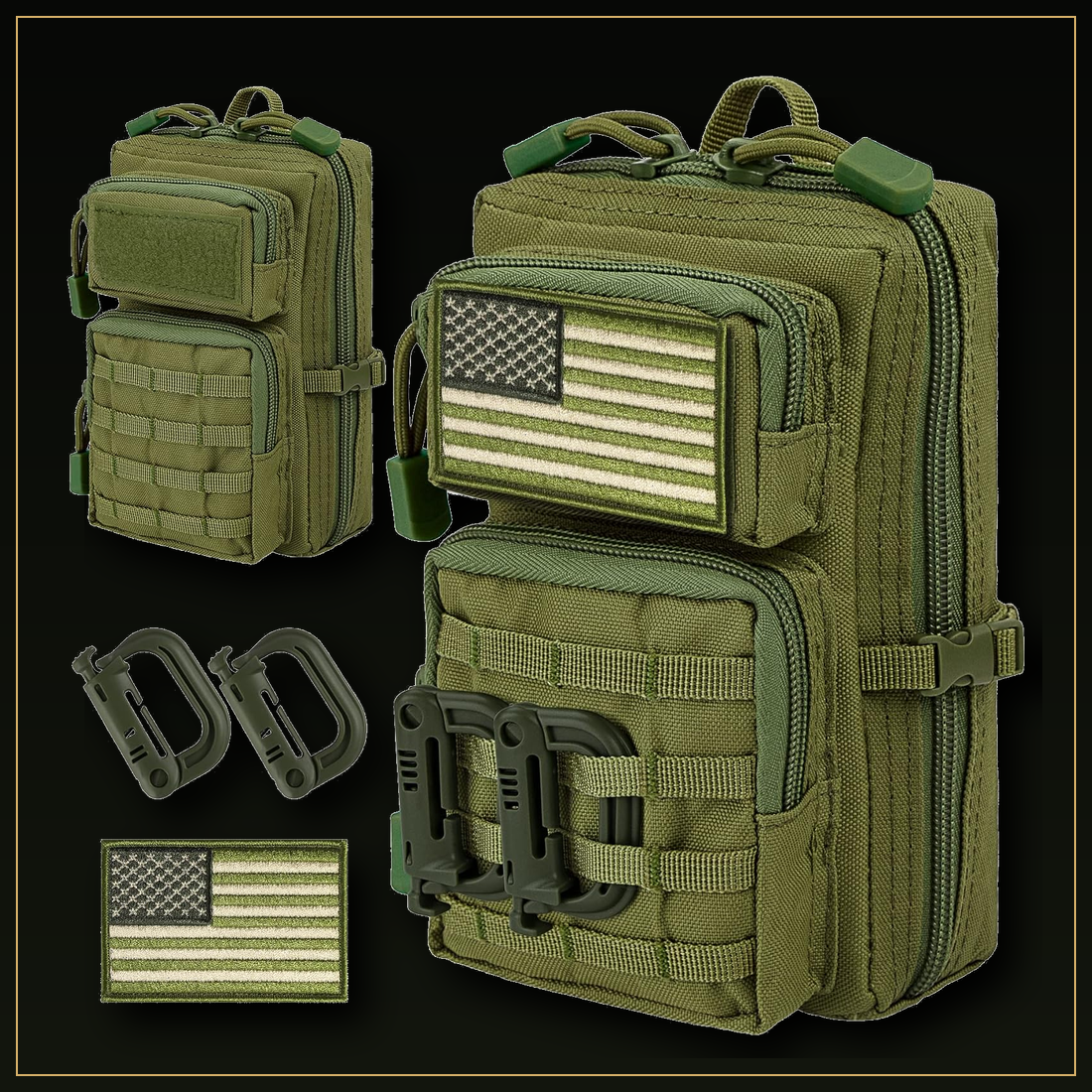 CobaltNook Green tactical MOLLE organizer pouch color option