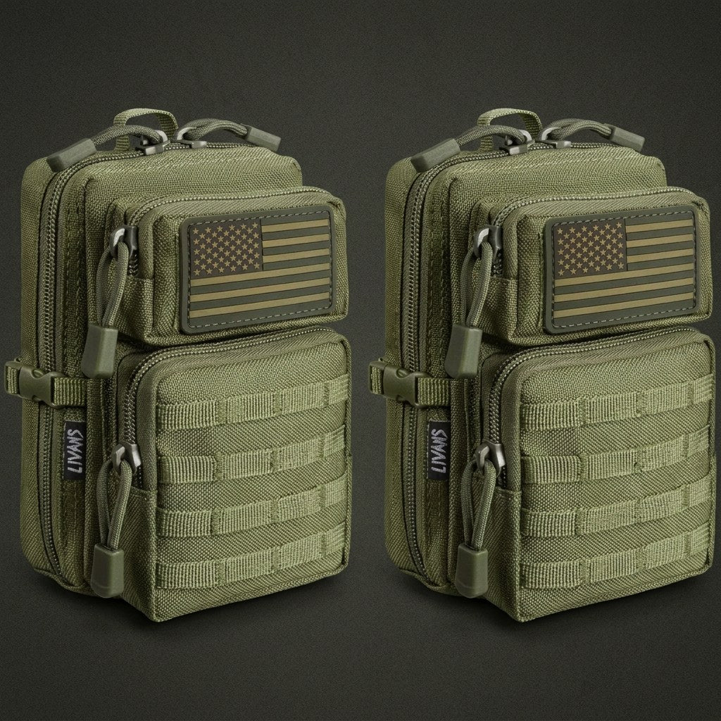 CobaltNook Green 2-pack MOLLE organizer pouches