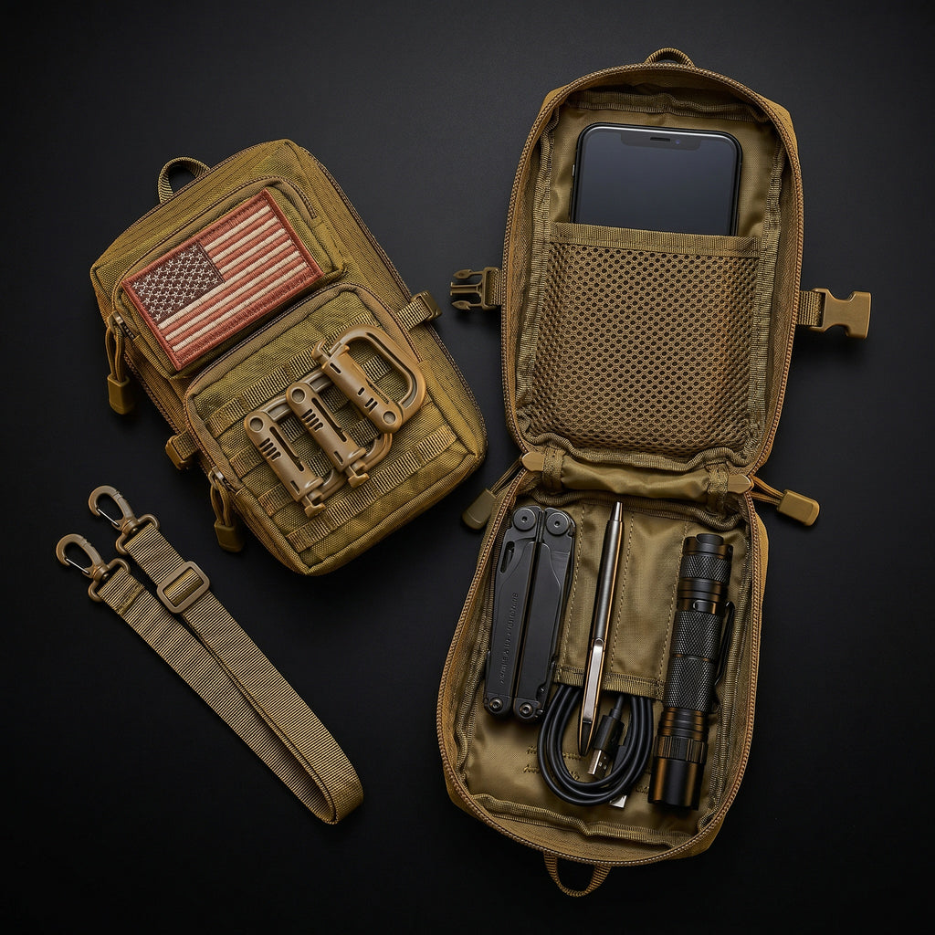Oversized phone fit details for CobaltNook Tactical EDC Pouch