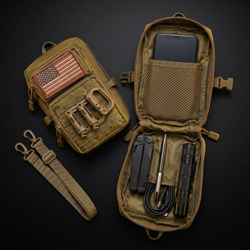 Oversized phone fit details for CobaltNook Tactical EDC Pouch